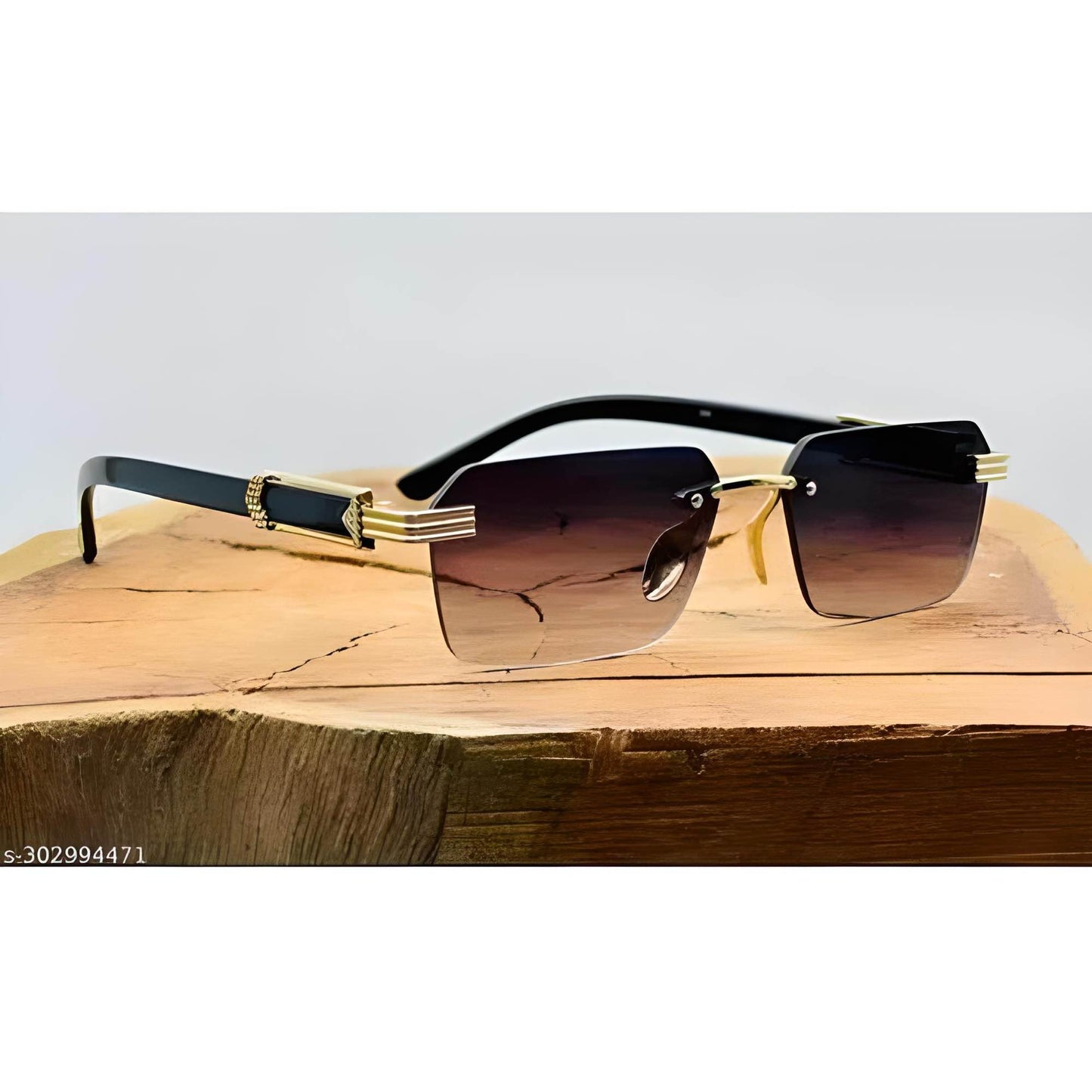 Luxury Rimless Square Sunglasses Man